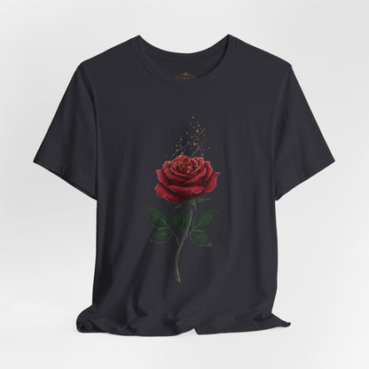 Red Rose Graphic Tee - Vintage Single Bloom T-Shirt
