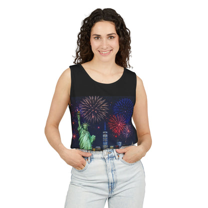 Liberty Fireworks Tank Top — Statue of Liberty & NYC Skyline 4th of July Shirt