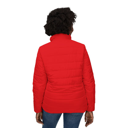 Women's Red Puffer Jacket — Lightweight Insulated Winter Coat