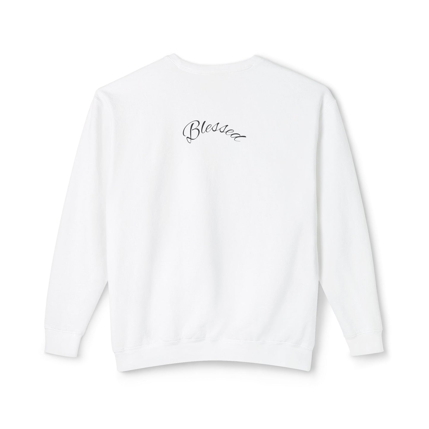 11:11 Crewneck Sweatshirt — Minimal White 'Blessed' Back Design
