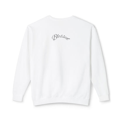 11:11 Crewneck Sweatshirt — Minimal White 'Blessed' Back Design