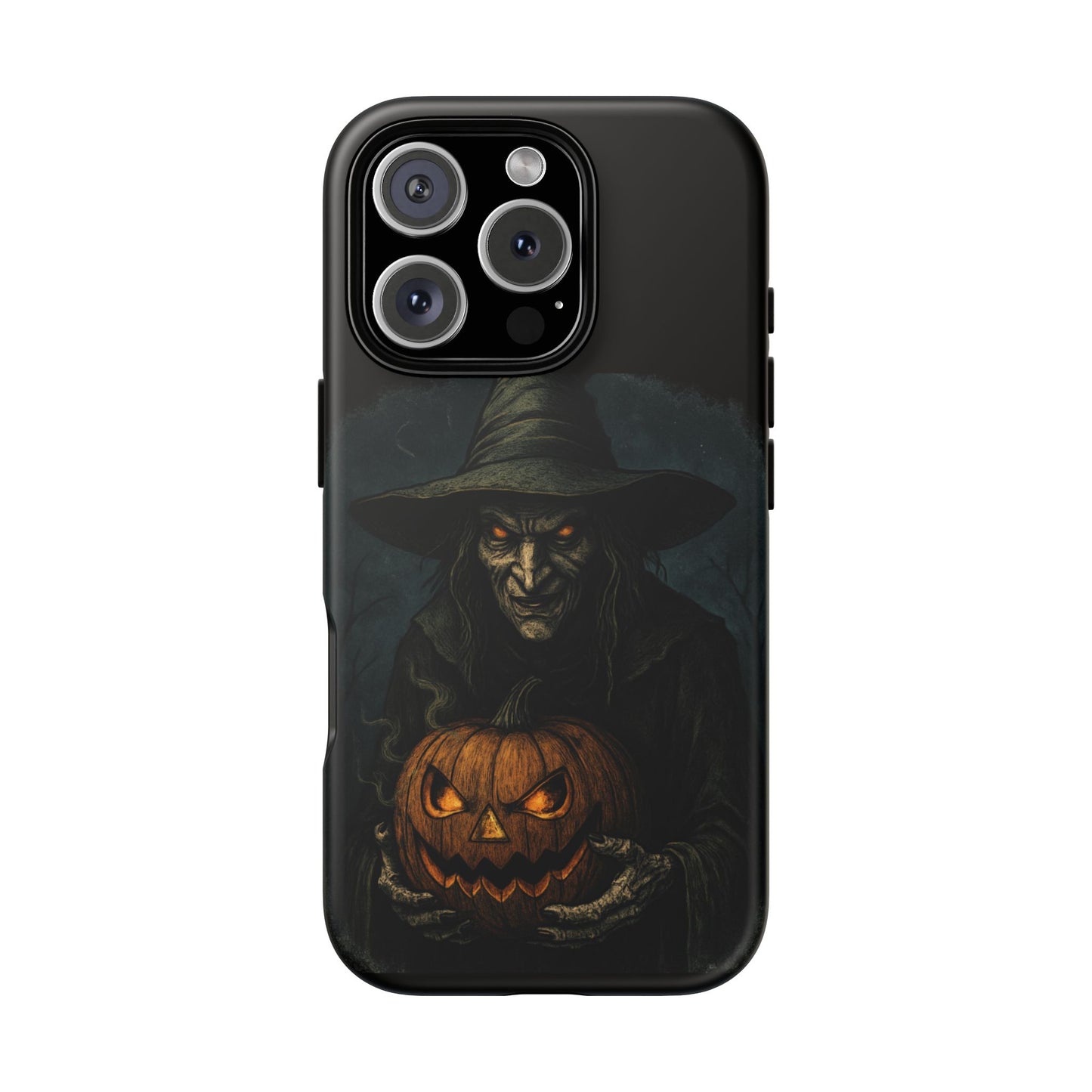 Halloween Phone Case, Tough Cases with Witch and Pumpkin Design, Spooky Gift for Witch Lovers, Fall Phone Accessory, Unique Halloween Decor