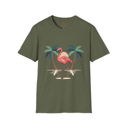Flamingo Beach T-Shirt — Tropical Palm Island Graphic Tee