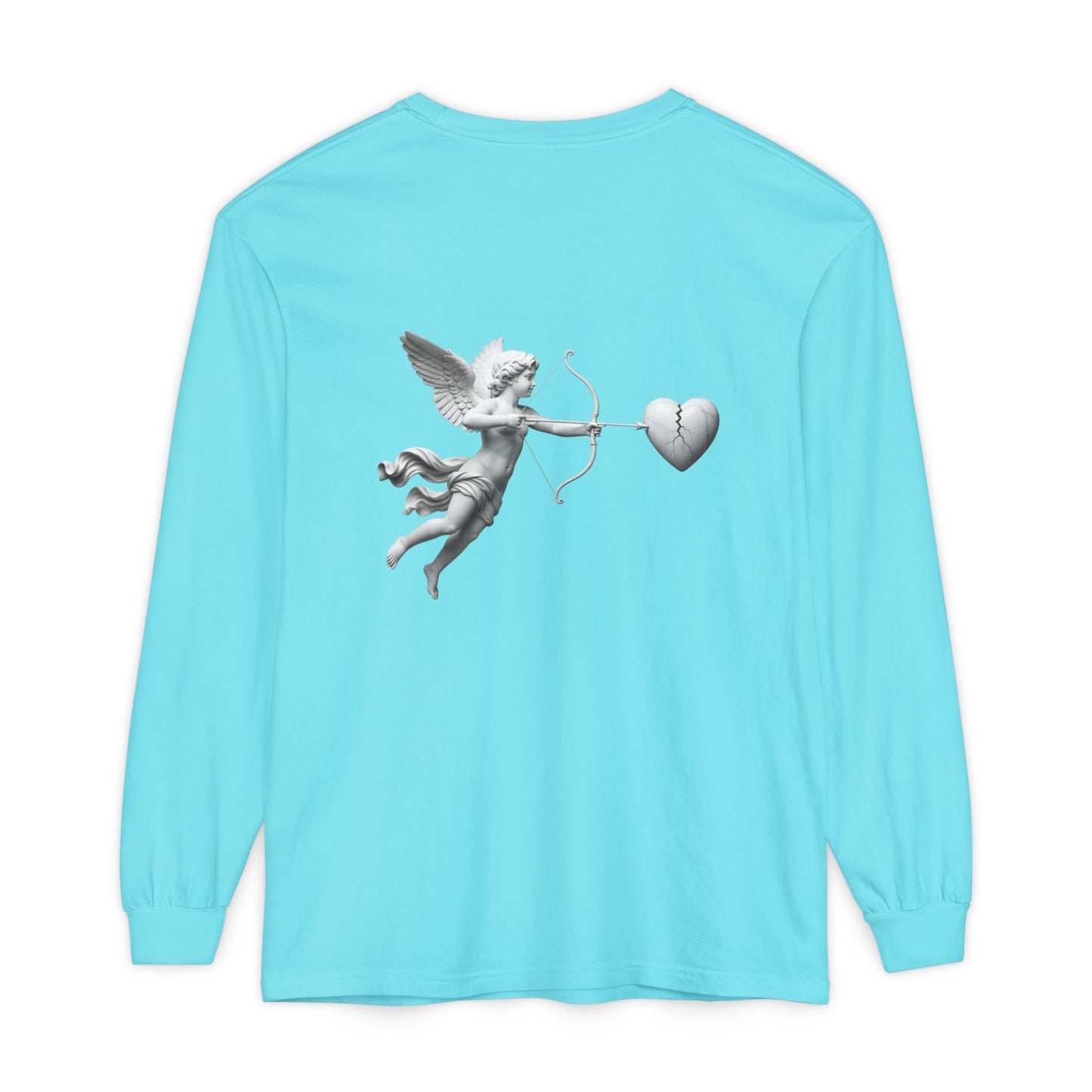 Cupid Cherub Long Sleeve Tee — Vintage Cupid Heart Graphic