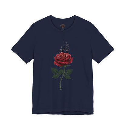 Red Rose Graphic Tee - Vintage Single Bloom T-Shirt