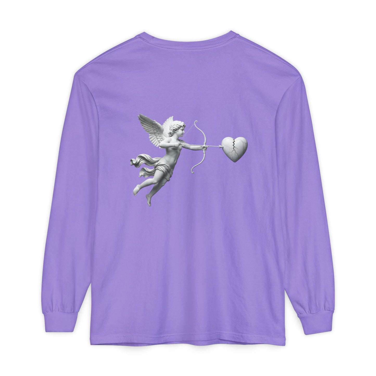 Cupid Cherub Long Sleeve Tee — Vintage Cupid Heart Graphic