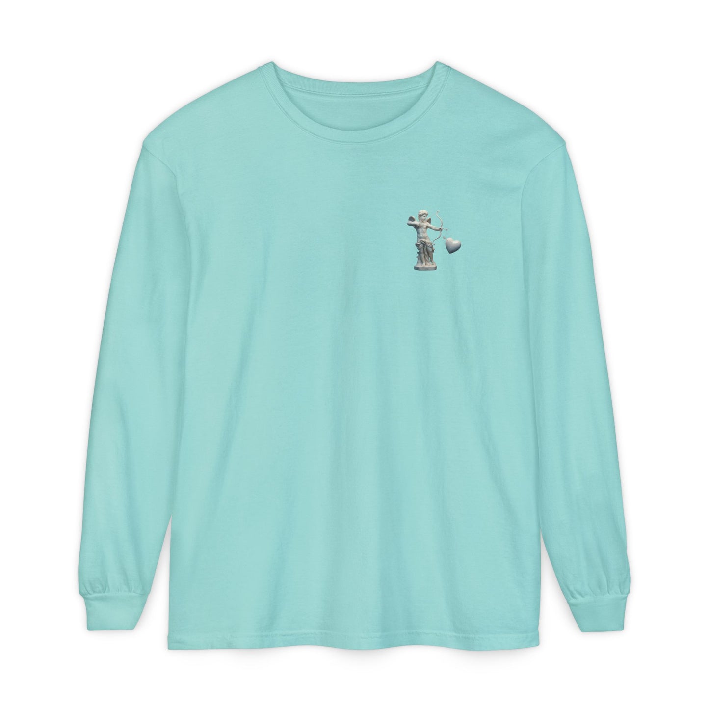 Cupid Cherub Long Sleeve Tee — Vintage Cupid Heart Graphic