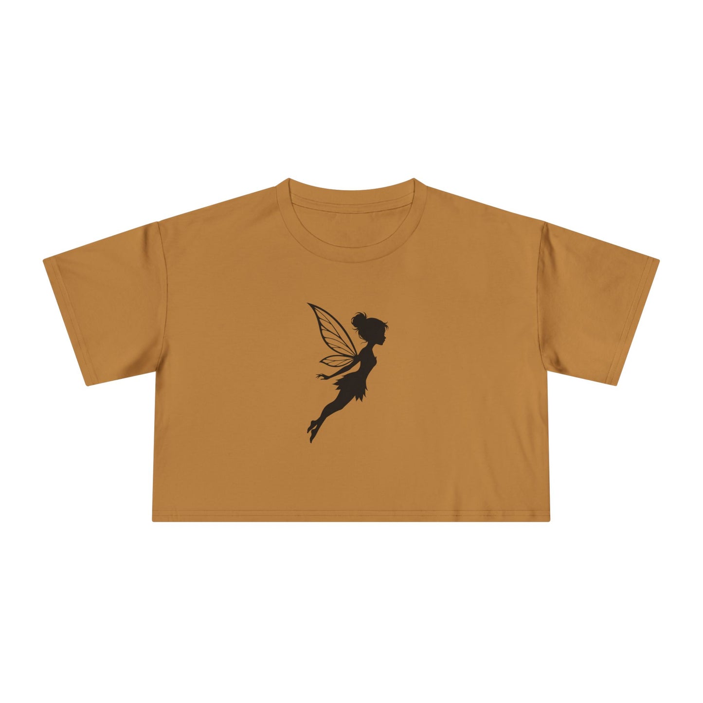 Fairy Silhouette Women's Crop Tee — Whimsical Pixie Graphic Top