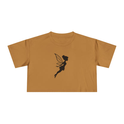 Fairy Silhouette Women's Crop Tee — Whimsical Pixie Graphic Top