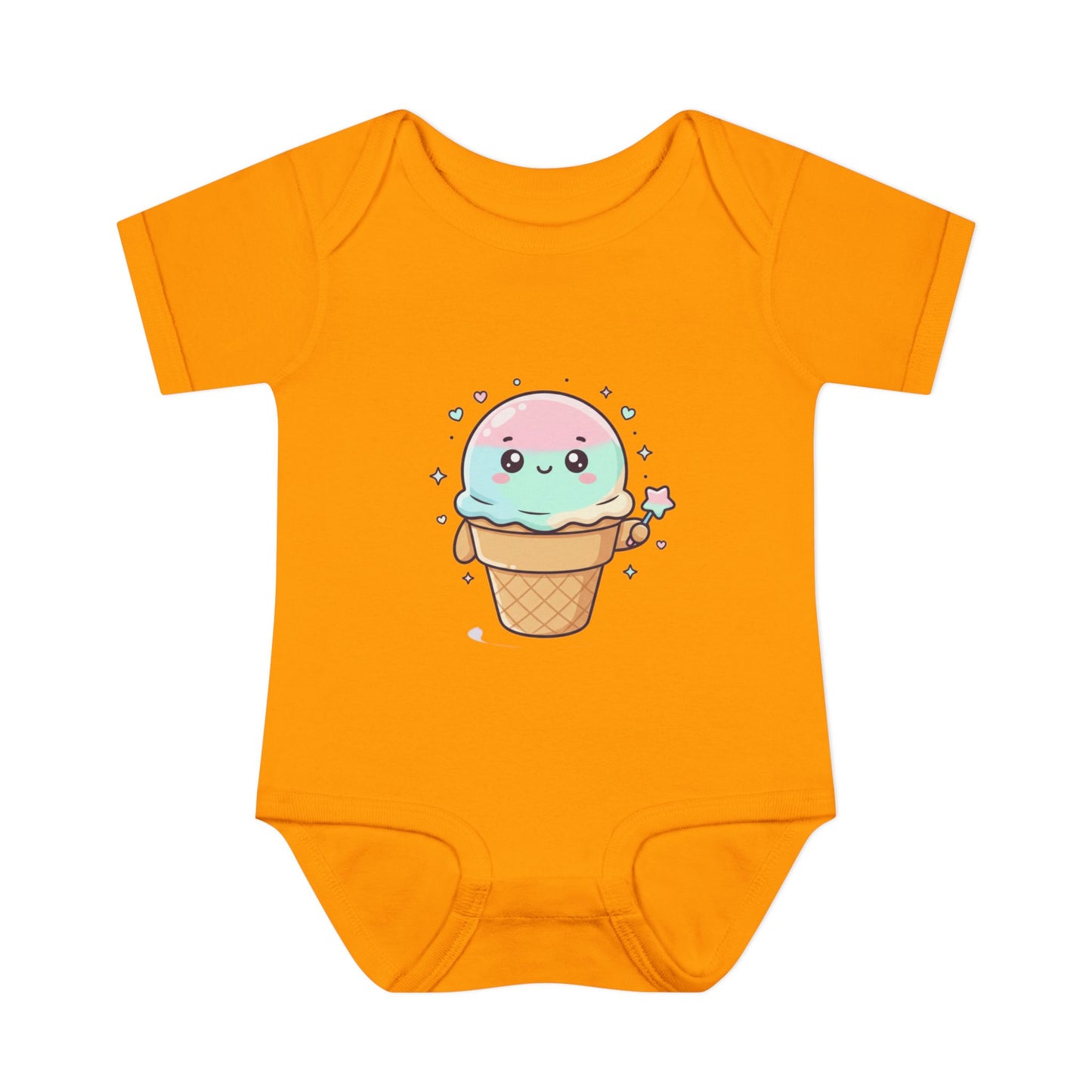 Cute Kawaii Ice Cream Cone Infant Bodysuit - Pastel Baby Onesie