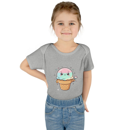 Cute Kawaii Ice Cream Cone Infant Bodysuit - Pastel Baby Onesie