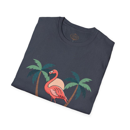 Flamingo Beach T-Shirt — Tropical Palm Island Graphic Tee
