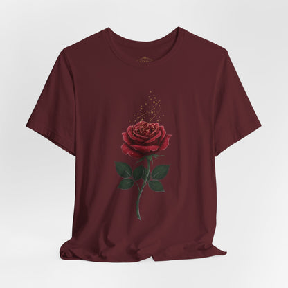 Red Rose Graphic Tee - Vintage Single Bloom T-Shirt
