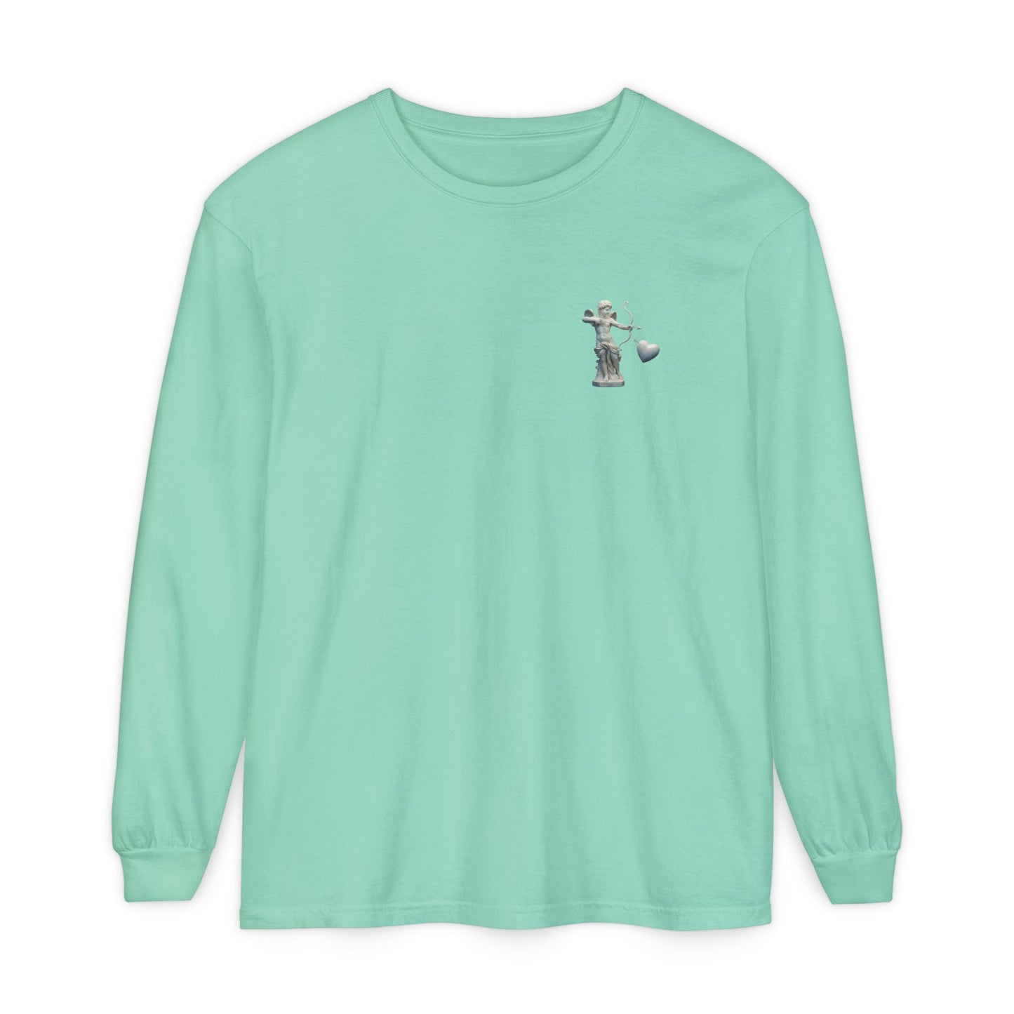 Cupid Cherub Long Sleeve Tee — Vintage Cupid Heart Graphic