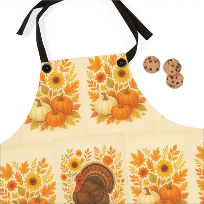 Thanksgiving Turkey Apron, Fall Harvest Cooking Apron, Seasonal Kitchen Accessory, Holiday Gift for Cooks, Autumn Decor Apron
