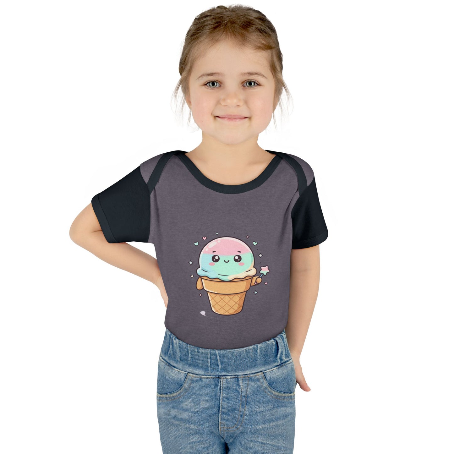 Cute Kawaii Ice Cream Cone Infant Bodysuit - Pastel Baby Onesie
