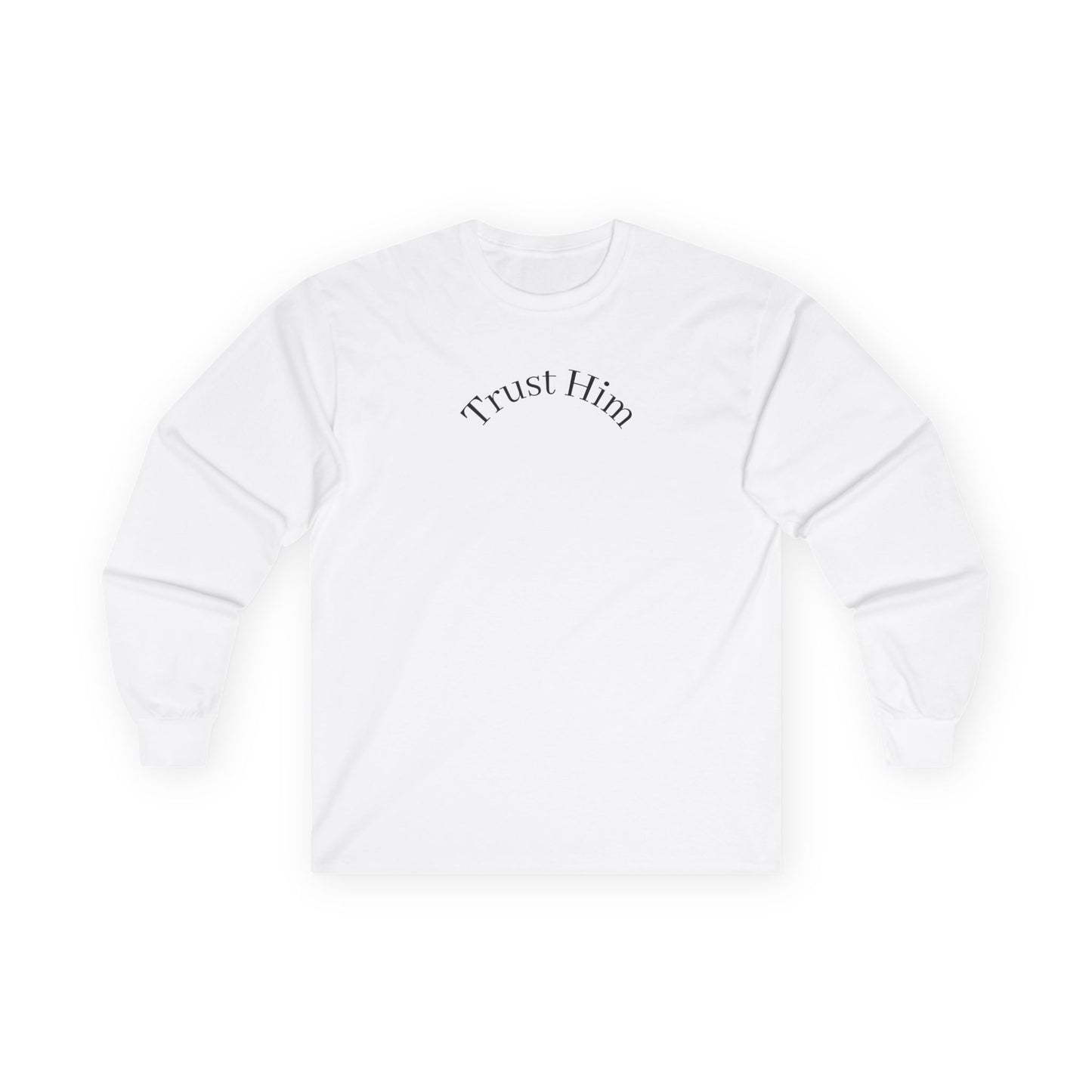 Trust Him Long Sleeve Tee — "With God, all things are possible" Christian Cotton Shirt