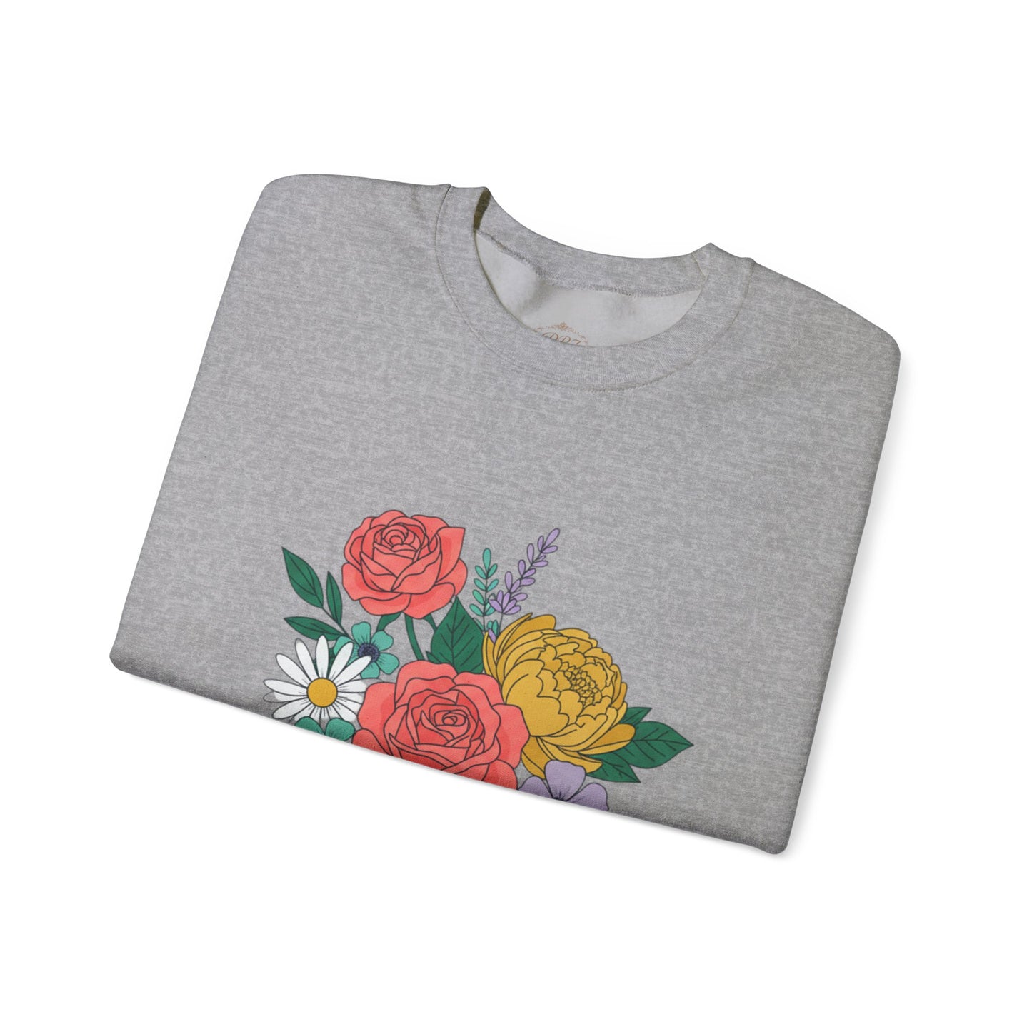 Floral Bouquet Crewneck Sweatshirt — Rose & Daisy Garden Graphic