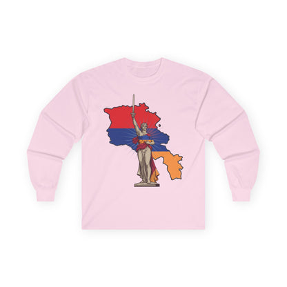 Armenia Map Long Sleeve Tee — Mother Armenia Statue Graphic