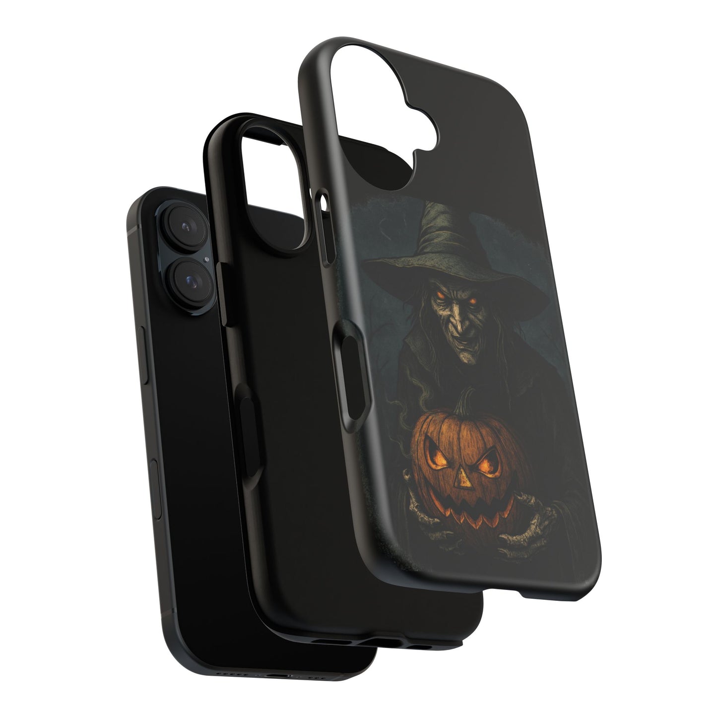 Halloween Phone Case, Tough Cases with Witch and Pumpkin Design, Spooky Gift for Witch Lovers, Fall Phone Accessory, Unique Halloween Decor