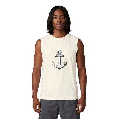Anchor Graphic Muscle Tank — Nautical Vintage Anchor Tank Top