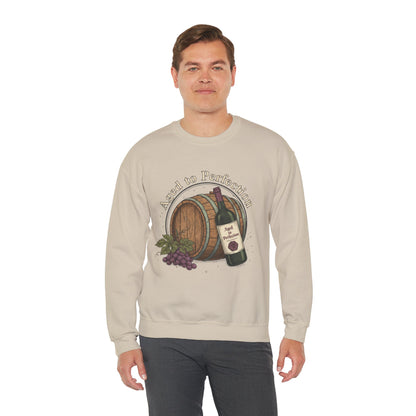 Wine Barrel 'Aged to Perfection' Sweatshirt — "Birthday Vibes Only" Crewneck