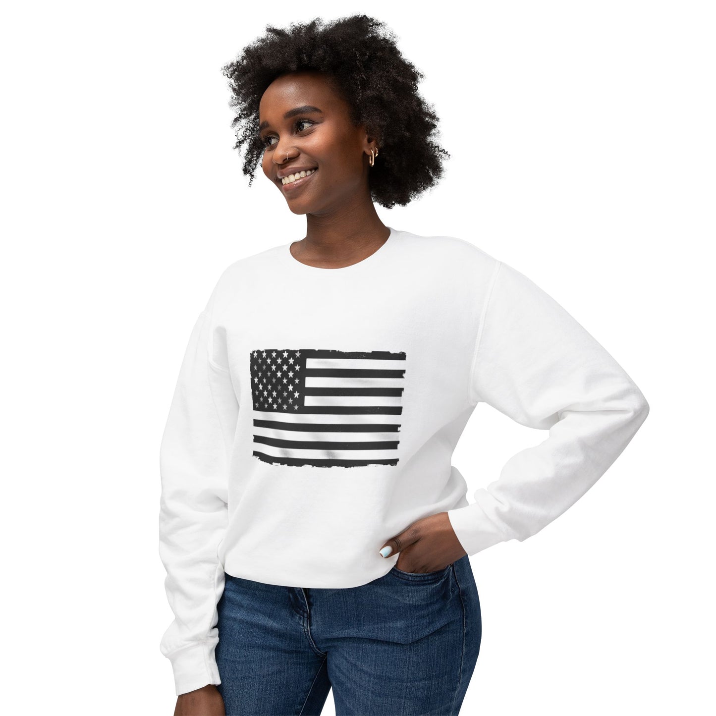 Vintage Distressed American Flag Sweatshirt