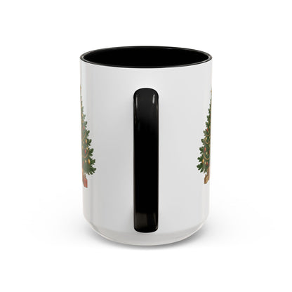 Christmas Rocking Horse Coffee Mug — Festive Tree & Candy Cane Holiday Mug (11/15oz)