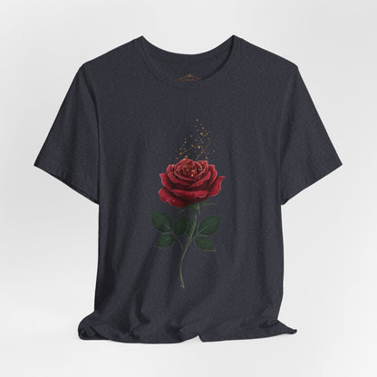 Red Rose Graphic Tee - Vintage Single Bloom T-Shirt