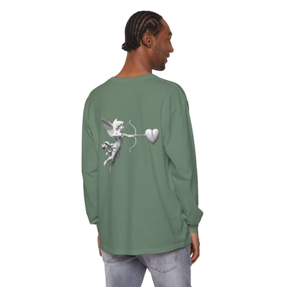 Cupid Cherub Long Sleeve Tee — Vintage Cupid Heart Graphic