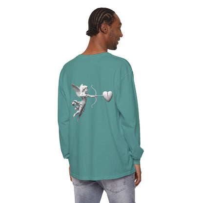 Cupid Cherub Long Sleeve Tee — Vintage Cupid Heart Graphic