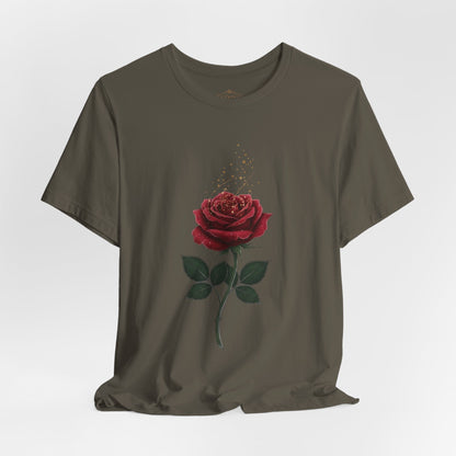 Red Rose Graphic Tee - Vintage Single Bloom T-Shirt