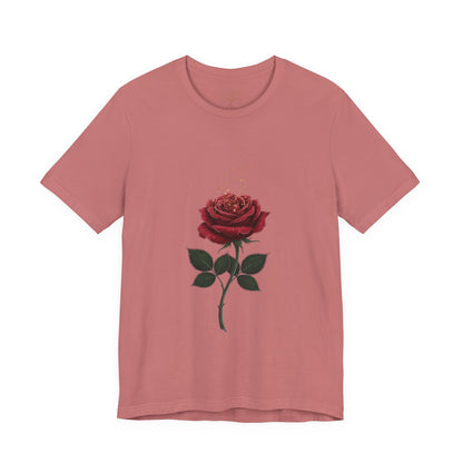 Red Rose Graphic Tee - Vintage Single Bloom T-Shirt