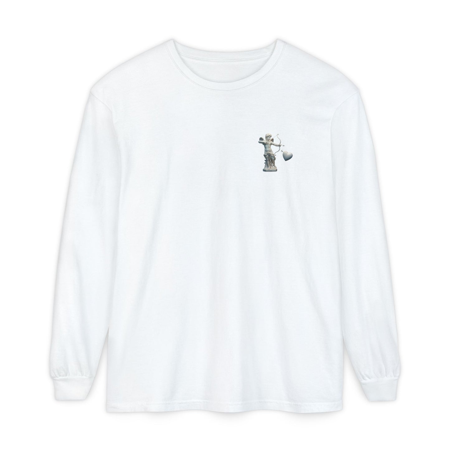 Cupid Cherub Long Sleeve Tee — Vintage Cupid Heart Graphic