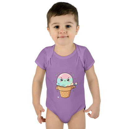 Cute Kawaii Ice Cream Cone Infant Bodysuit - Pastel Baby Onesie