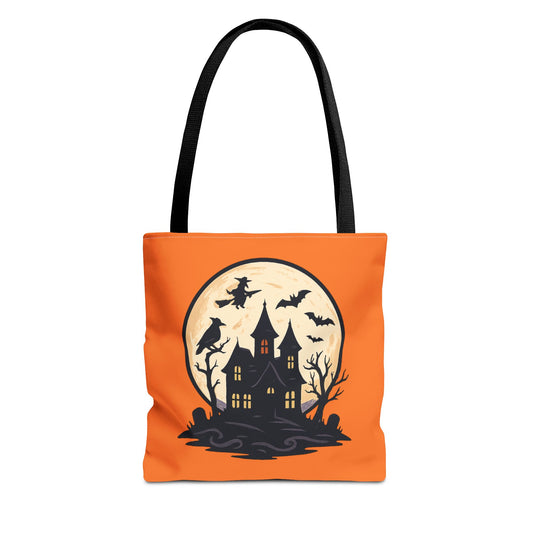 Halloween Themed Tote Bag, Pumpkin Design Bag, Spooky Tote, Trick or Treat Bag, Festive Shopping Tote, Fall Accessory