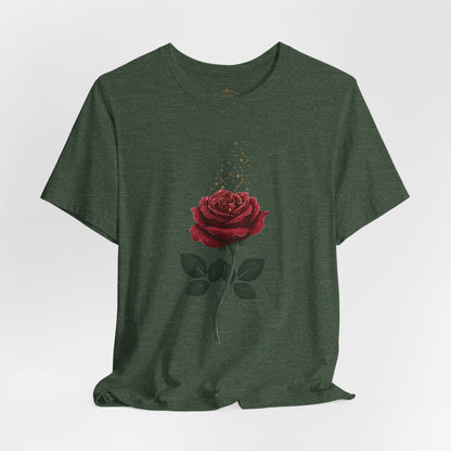 Red Rose Graphic Tee - Vintage Single Bloom T-Shirt