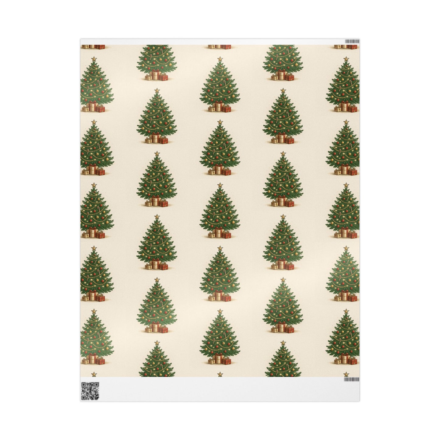 Christmas Tree Wrapping Paper – Vintage Green Tree Pattern Holiday Gift Wrap