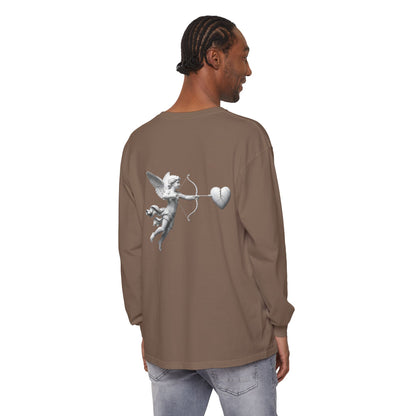 Cupid Cherub Long Sleeve Tee — Vintage Cupid Heart Graphic