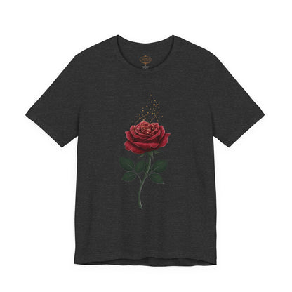 Red Rose Graphic Tee - Vintage Single Bloom T-Shirt