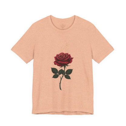 Red Rose Graphic Tee - Vintage Single Bloom T-Shirt