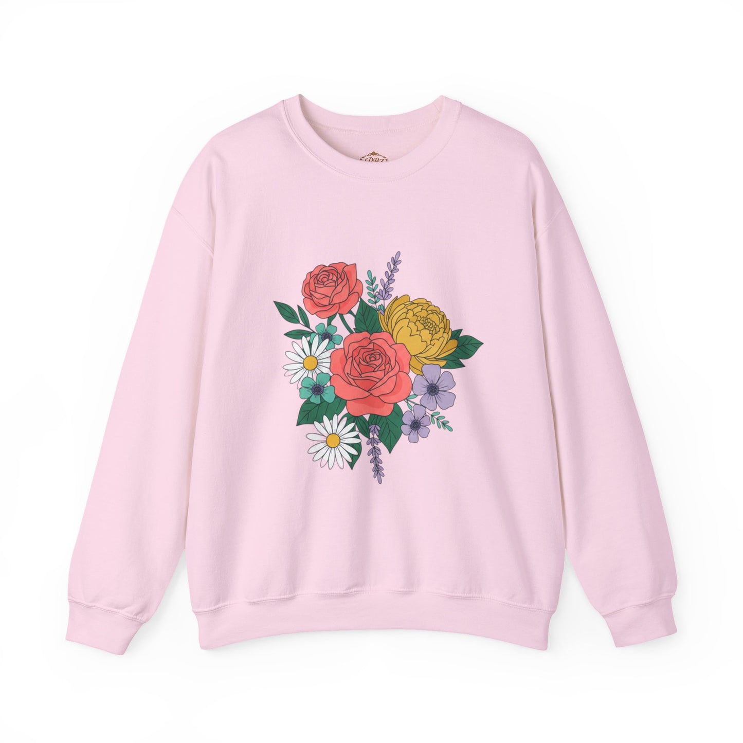 Floral Bouquet Crewneck Sweatshirt — Rose & Daisy Garden Graphic