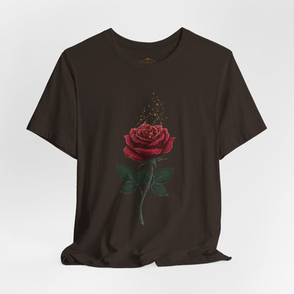 Red Rose Graphic Tee - Vintage Single Bloom T-Shirt