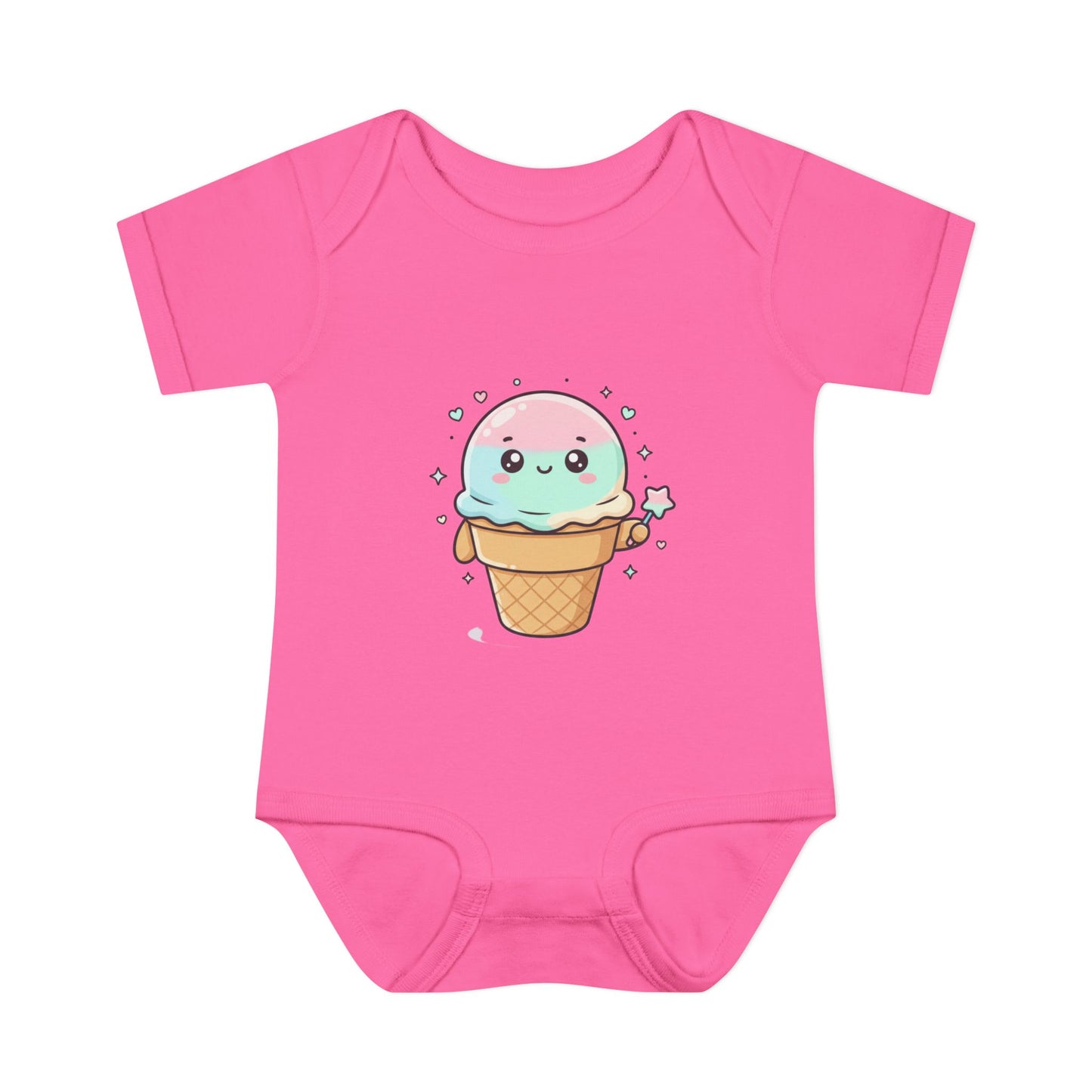 Cute Kawaii Ice Cream Cone Infant Bodysuit - Pastel Baby Onesie