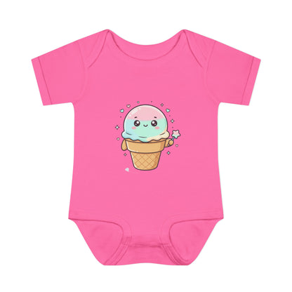 Cute Kawaii Ice Cream Cone Infant Bodysuit - Pastel Baby Onesie