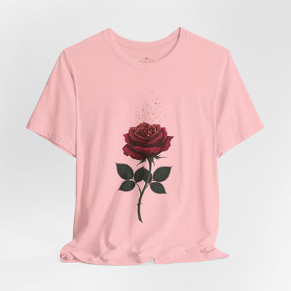 Red Rose Graphic Tee - Vintage Single Bloom T-Shirt