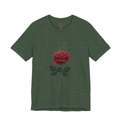 Red Rose Graphic Tee - Vintage Single Bloom T-Shirt