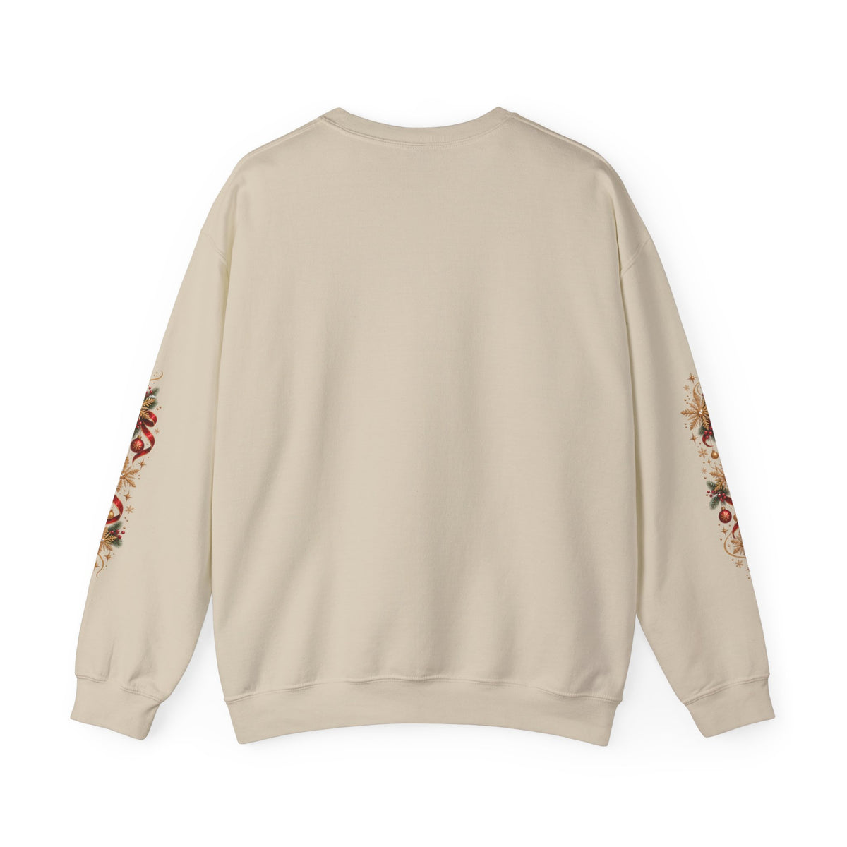 Merry Christmas Reindeer & Christmas Tree Sweatshirt – Festive Holiday Crewneck with Decorative Sleeves