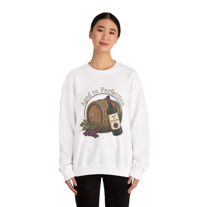 Wine Barrel 'Aged to Perfection' Sweatshirt — "Birthday Vibes Only" Crewneck