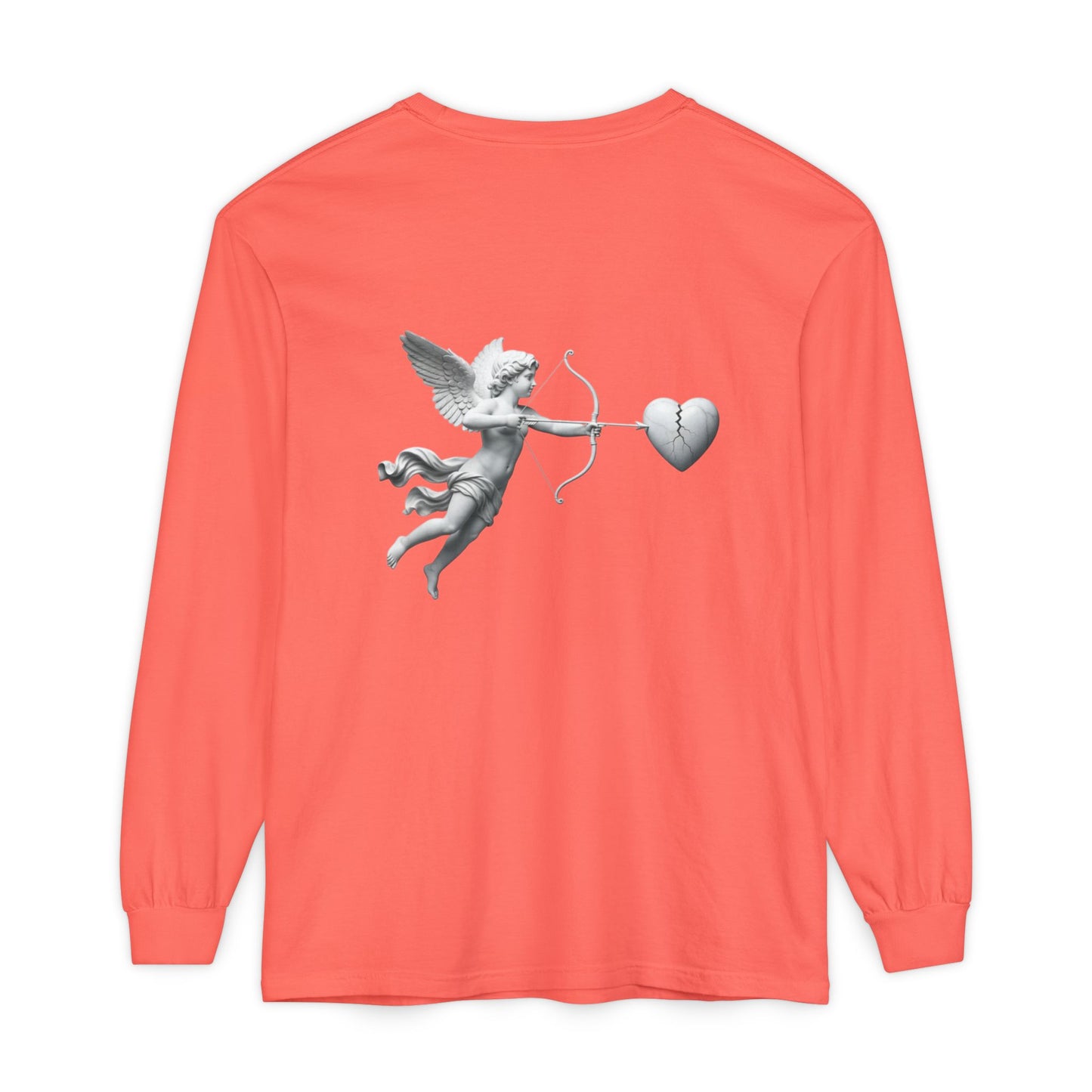 Cupid Cherub Long Sleeve Tee — Vintage Cupid Heart Graphic